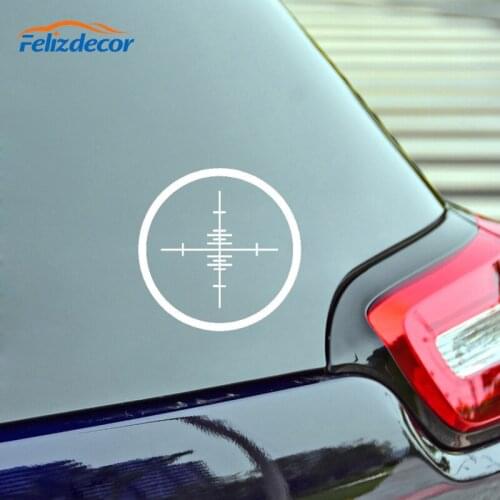 Black/Silver Crosshairs Scope Gun Sight Car Decal Vinyl Auo Car Window Laptop Tablet Truck Decorations Waterproof Decal C934