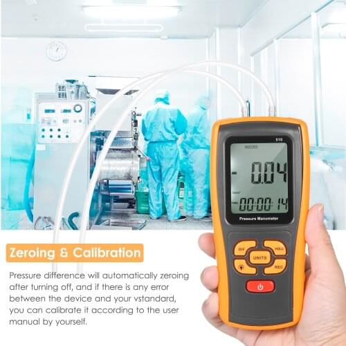 Digital ±10 kPa Manometer Air Pressure Meter Pressure Gauge Micromanometer for Gas Valves Pressure Switches Vacuum HVAC System