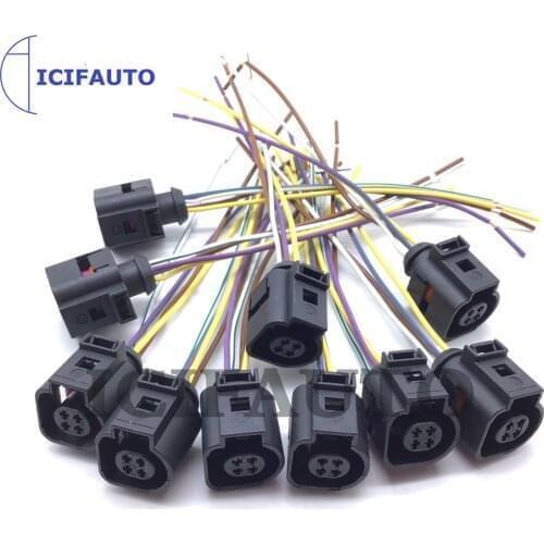 Headlight Level Sensor Front Plug Pigtail Connector Wire 1K0941274B For Audi A3 VW GTI R32 Rabbit Eos Golf Jetta Bora 4B0973712