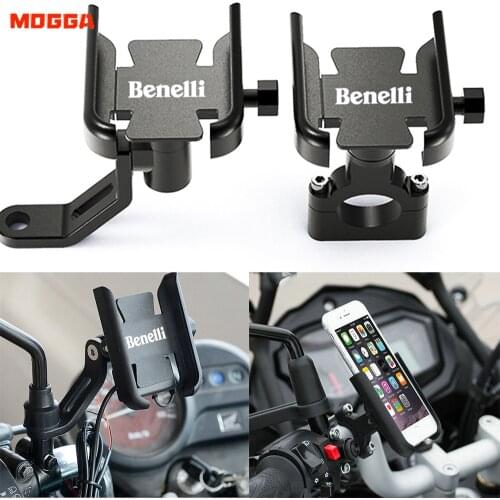 Motorcycle Cell Phone Holder Handlebar GPS Stand For Benelli TRK 502 502X TRK502 TRK502X TNT 125 300 600 Leoncino 250 500 Black