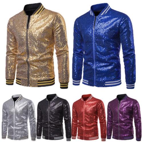 Men Shiny Blazers Gold Sequin Glitter Suit Jackets Male Nightclub One Button Suit Blazer DJ Stage Blazers