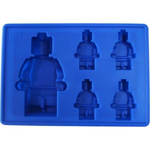 Fondant Cake Silicone Molds Royalblue Color 4+1 Robots Shaped Ice Cube Mold Chocolate Moulds