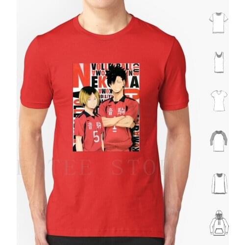 Kuroo And Kenma T Shirt Print Cotton Nekoma Haikyuu Japanese Anime Manga Volley Ball Club Hinata Shouyou Kageyama Tobio
