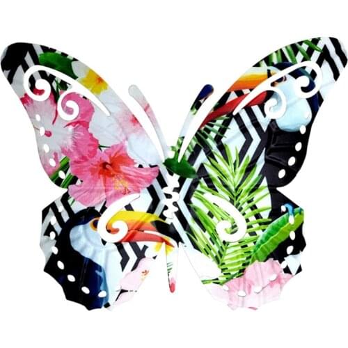 H7JB Wall Metal Butterfly Sculpture Art Crafts Hanging Ornament for Garden Patio Balcony Home Living Room Bedroom Decor