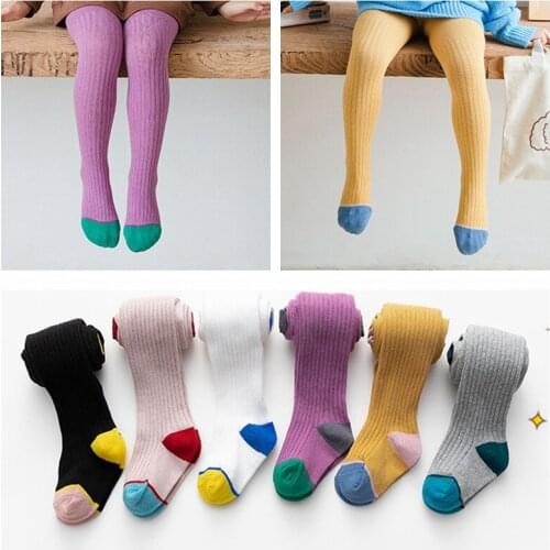 Baby Girls Tights 1-8Yrs Soft Cotton Stockings Kids Candy Color Fashion Autumn Winter Girls Breathable Pantyhose