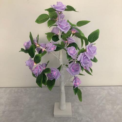 55cm LED Rose Tree Light Valentines Day Desktop Decoration Tree Light Easter Tree Christmas Decoration Light Fairy Night Light