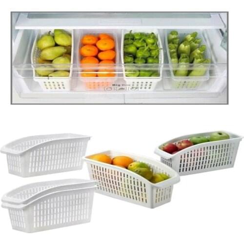 2PCS or 4 PCS refrigerator organizer basket box vegetable storage kitchen organizer drawer savings perforated box