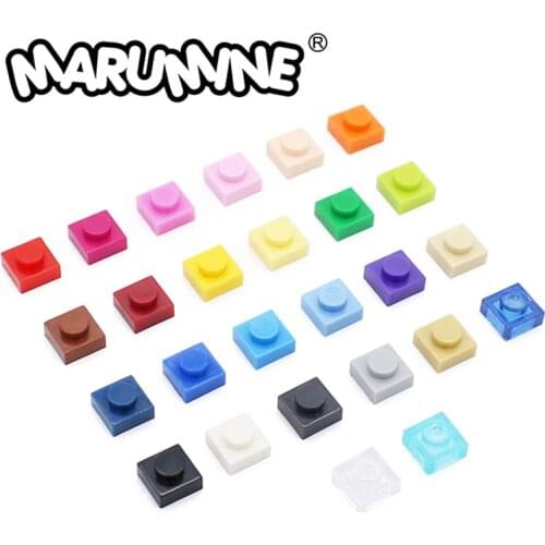 MARUMINE 500PCS 1 x 1 Bricks Plate 3D Building Blocks Pixels Painting Children Developing Educational Toys