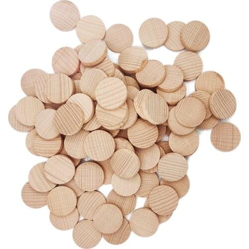 100pcs 50mm Unfinished Round Natural Wood Slices Wooden Coins Cutouts for Arts & Crafts Projects, Board Game Pieces, Ornaments
