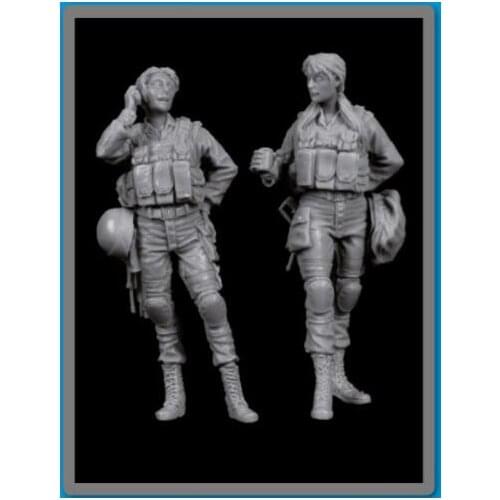 New Unassembled 1/35 modern Israeli women soldiers set Resin Kit DIY Toys Unpainted resin model