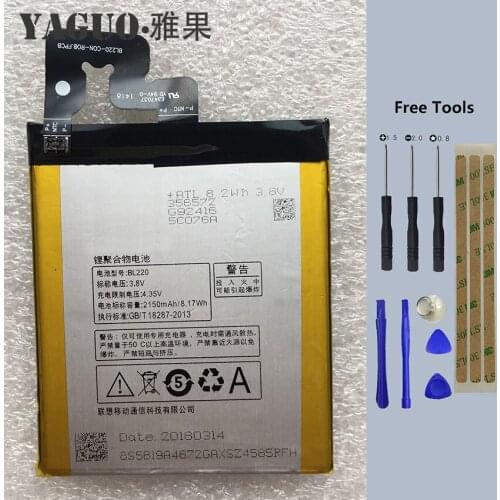 New High Quality Battery Original BL220 For Lenovo S850 S850T 2150mAh 8.17wh Mobile Phone Batteries Accumulator + Free Tools