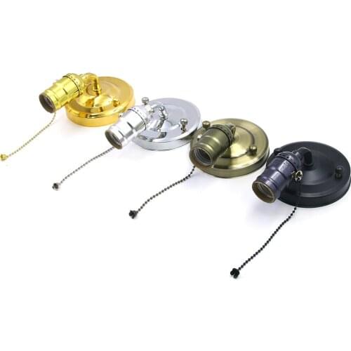 DONWEI Simple Retro E27 Base Aluminum Wall Lamp Indoor Decorative Zipper Switch Simple Wall Lights for Corridor Balcony Bedroom