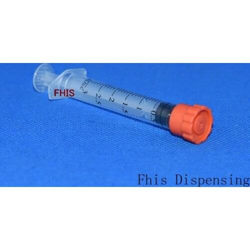 Dispensing Syringes 3cc 3ml Plastic Round Orange Cap Pack of 50