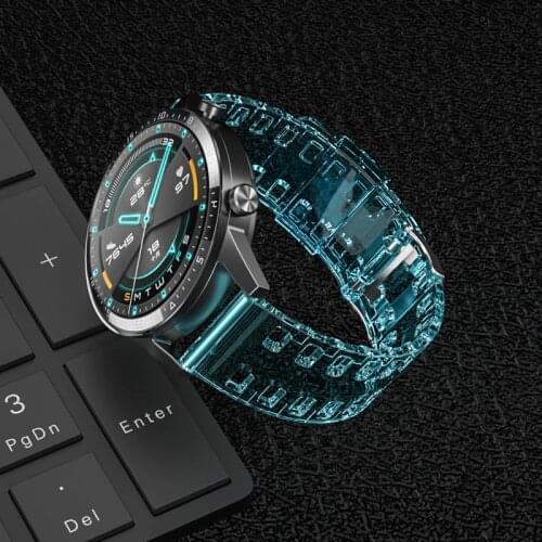 18mm 20mm 22mm Transparent strap For huawei watch gt 2e /honor magic watch 2 For samsung watch 46mm galaxy watch active 2 band