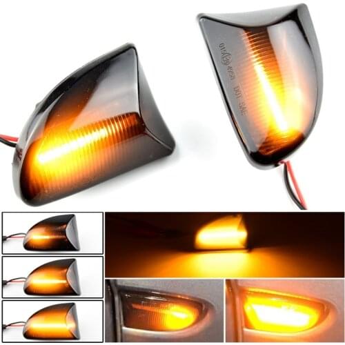 Novel-Car LED Dynamic Side Marker Fender Light Turn Signal Light Fit for Mercedes Benz Smart Fortwo W451 Coupe Cabrio Black