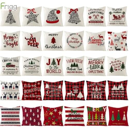 Frigg 45x45 Christmas Cushion Cover Merry Christmas Decor For Home 2020 Xmas Navidad Noel Gifts Cristmas Ornament New Year 2021