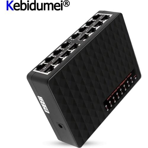 16 Ports 10/100Mbps Network Switch Fast Ethernet LAN RJ45 Vlan Hub Desktop PC Switcher With EU/US Adapter