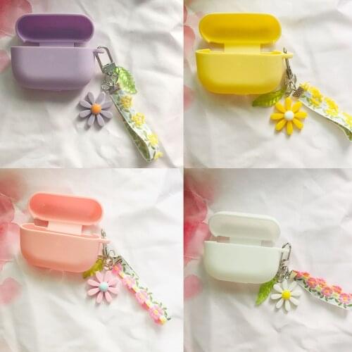 Flower Silicone Case for Lenovo LP1 Wireless Earphon Bluetooth Case cute Cartoon /Peach Pendant Keyring Headphone Case Fundas