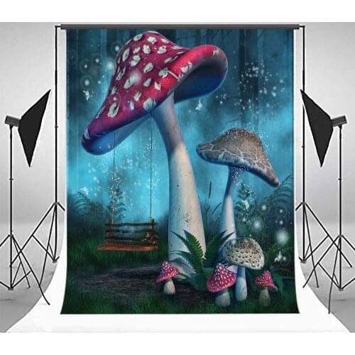 Mehofoto Fantasy wonderland Backdrops for Phootgraphy Fairy Tale Forest Photo Shoot Backgrounds Glitter Mushroom Backdrop MW334
