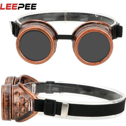 LEEPEE Steampunk Glasses Adjustable Welding Punk Gothic Sunglasses Vintage Protective Gears Eyewears