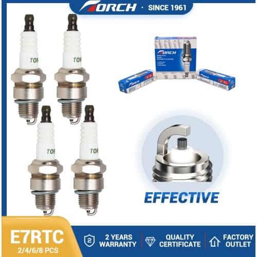 Stens 131-059 Torch Spark Plug E7RTC Replce for NGK BPR6HS E7TC Toro 121-4199 RL87YC 2-8PCS