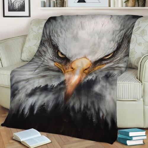 Bald Eagle Flannel Throw Blanket 3D Printed Keep Warm Sofa Child Blanket Home Decor Textiles Dream Family Gift