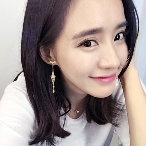 UMGODLY 1PC European and American style luxury cubic zirconia vampire bat drop earrings gold ancient Egyptian style light desig