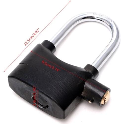 Waterproof Siren Alarm Padlock Alarm Lock for Motorcycle Long Beam Bike Bicycle D5QD