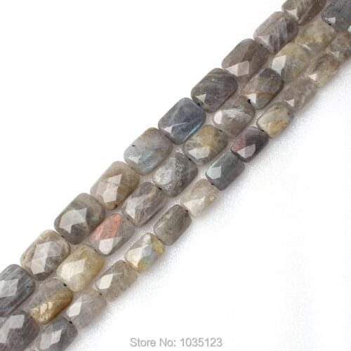 High Quality Natural Gray Labradorite Stone Faceted Rectangle 10x14/12x16/13x18DIY DIY Gem Loose Beads 15 Inch wj198