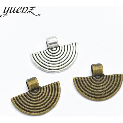 YuenZ 6pcs Antique silver color Metal fan Charms Retro DIY Fashion Handmade Pendant Charms for Jewerly Making 24*18mm J372