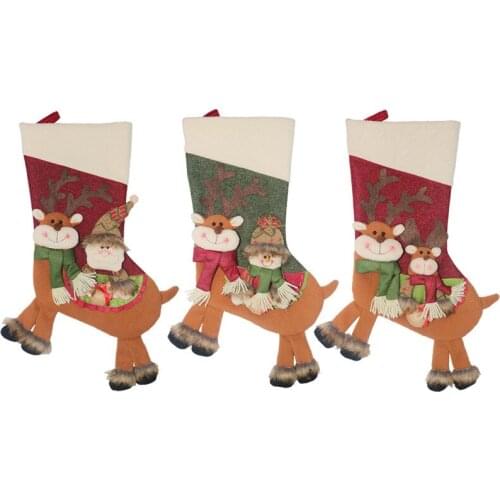 Santa Claus ornaments Christmas stocking gift bag Christmas decoration candy bag christmas bags christmas gift