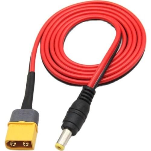 1meter 8A Amass Male Connector Adapter XT60 XT30 T Plug to DC 5.5 with Silicone Charging Cable Wire Power Supply for FPV Drone