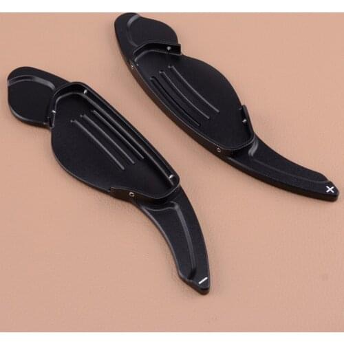 1Pair Aluminium Alloy Black Car Steering Wheel Shift Shifter Extension Paddle Fit For Land Rover Jaguar