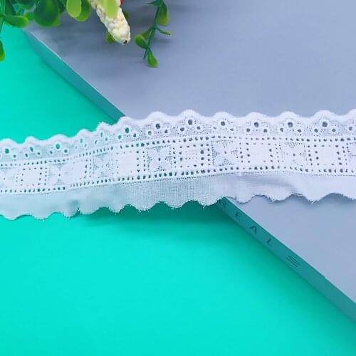 1 yard Lace wholesale 3.5CM wide cotton cloth water soluble embroidery thread embroidery sewing fabric 2021 swiss collar african