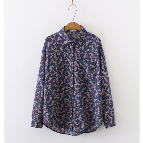 2020 Spring Autumn New Women Long Sleeve Floral Print Fashion Chiffon Blouses Shirts Casual Loose Tops Shirts Blusas