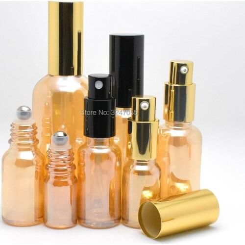 5/10/15/20/30/50/100ml Cosmetic Roll on Essential Oil Glass Bottle, Portable Mist Spray nozzle Container, Lotion/Emulsion Bottle