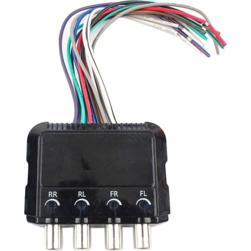 Car Stereo Subwoofer 4 Channel High to Low Audio Converter with Power Amplifier Control Wire Low Audio Converter