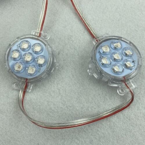 DC24V 50mm diameter UCS1903/WS2811 LED pixel module;RGB full color;IP68; 7LEDs(1.68W) per module;20pcs a string