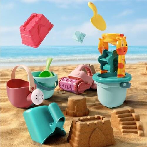 Children Beach Toys Snow Shovel Tool Soft Silicone Sandcastle Molds Sand Shaping Toy Sets 19pcs Kids Beach Games Seaside Stuff