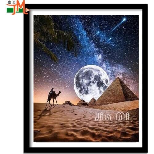 DiY 5D Moonlight Egyptian Pyramid Space Galaxy Full Diamond Painting Cross Stitch Kits Art Scenic 3D Diamonds Embroidery Mosaic