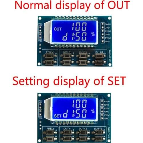 1HZ~150 KHZ Signal Generator PWM Pulse Frequency Duty Cycle LCD Digital Display 3 Way Adjustable Square wave TTL serial