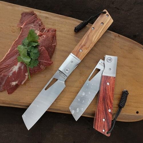 HAN219A Kitchen Knives tools Folding Knife Hunting knives barbecue Chef Slicer Nakiri Paring Knife Tourist knife survival EDC