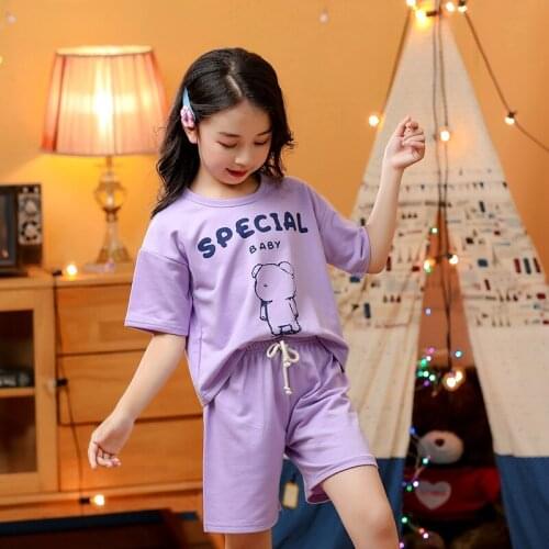 Summer Boys Girl Cotton Short Sleeve Sets Baby Kid Letter Print Outfit Toddler Cartoon Bear Casual Shorts Suits Children Clothes