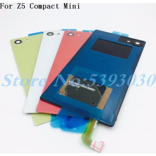 New Back Glass Battery Door Housing Rear Back Cover For Z5 Mini Replacement For Sony Xperia Z5 Compact E5803 E5823 With NFC