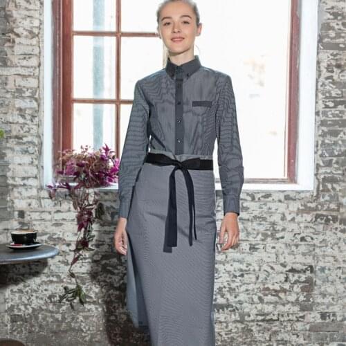 2019 New arrival high quality long waist tie restaurant apron chef apron waiter and waitress apron