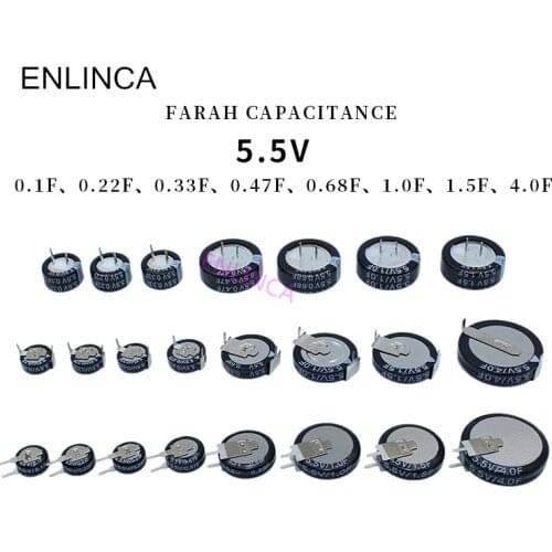 Original Super Farad Capacitor 5.5V 0.22F 0.33F 0.47F 0.68F 1F 1.5F 4F C-Type V-Type H-Type Capacitor H C V Style Ultracapacitor