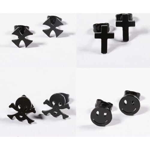 New Korean Version Of Punk Fashion Hip Hop Ear Bone Stud Male Ear Stud Stainless Steel Tide Temperament earrings