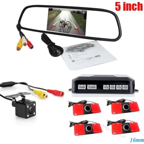 Car Video Parking Sensor Assistance System With Rear View Camera+Video Parking Sensor+5 inch TFT LCD Car Monitor,Free Shipping