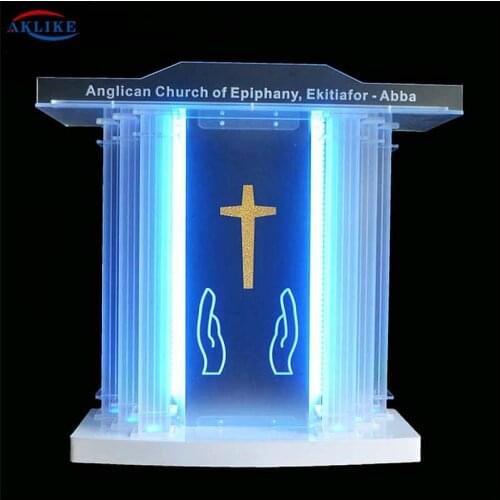The Oath Church Pulpit Priest Glass Fixture Displays Deluxe AKLIKE Acrylic Plexiglass Podium Lectern Furniture -Table Modern
