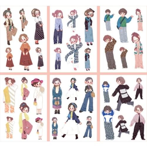 Lovely Fashion Girls' Sticker Sheet for Card Making Bullet Journal DIY Scrapbooking